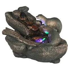 Water Fountain With LED Light – Curious Sea Otters Garden Decor Tabletop Fountain – Desk Fountain Water Feature -Garden Supply Store 51JvrJj2R4L