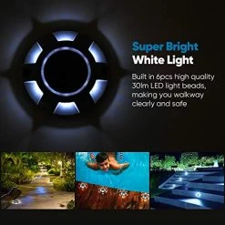 12 Pack 6 LED Solar Deck Lights JACKYLED Solar Dock Lights Solar Lights Outdoor Waterproof Wireless Road Lights For Step… -Garden Supply Store 51KEqf5 dCL