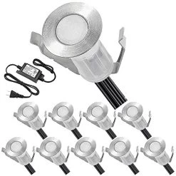 FVTLED 20 Pack Low Voltage LED Deck Lights Φ0.7″ Outdoor Garden Yard Step Pathway Decor Lighting LED In-ground Cool White Lamp Stainless Steel SMD2835 (Cold White, 20pcs)