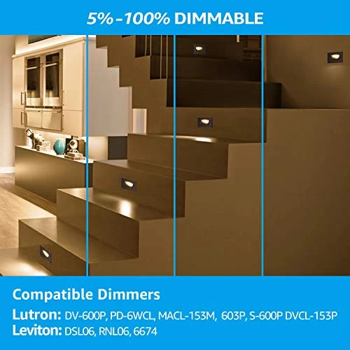 LEONLITE Classic Series 120V LED Step Lights, Dimmable 3.5W Indoor Outdoor Stair Light, 110lm, ETL Listed, Vertical… 3 LEONLITE Classic Series 120V LED Step Lights, Dimmable 3.5W Indoor Outdoor Stair Light, 110lm, ETL Listed, Vertical… - Image 3