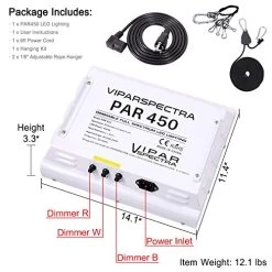 VIPARSPECTRA Dimmable PAR450 450W LED Grow Light – 3 Dimmers 12-Band Full Spectrum Plant Light For Indoor Plants Veg… -Garden Supply Store 51LmCgKH6eL