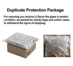 Li Decor 20lb Fire Glass 1/2 Inch High Luster Tempered Fire Pit Glass Fire Glass Rocks For Gas Fireplace,Tuscana Gold… -Garden Supply Store 51LmnW8jvAL