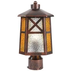 Outdoor Post Lights, BETLING Outdoor Post Lantern Exterior Pole Lantern With Pier Mount Pole Lights Bronze Post Cap…