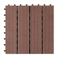 Yardwe Composite Decking Boards Wood Plastic Interlocking Flooring Tiles Water Resistant Patio Pavers For Outdoor Patio… -Garden Supply Store 51MWeFguI6L