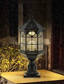 GYDZ Outdoor Solar Post Light Fixture Solar Pier Light Outdoor Solar Pillar Column Light For Garden, Front Door,Vintage… 12 GYDZ Outdoor Solar Post Light Fixture Solar Pier Light Outdoor Solar Pillar Column Light For Garden, Front Door,Vintage… -Garden Supply Store 51MYkWxR2AL