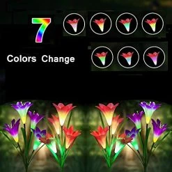 Solar Lights Outdoor – New Upgraded Solar Garden Lights, Multi-Color Auto-Changing 8 Bigger Lily Flower Decorative… 9 Solar Lights Outdoor – New Upgraded Solar Garden Lights, Multi-Color Auto-Changing 8 Bigger Lily Flower Decorative… -Garden Supply Store 51MvfgtFcML