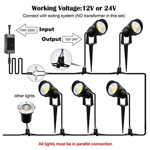 ZUCKEO 10W Landscape Lighting 5500K Daywhite 12V 24V Low Voltage LED Landscape Lighting IP66 Waterproof Landscaping… 6 ZUCKEO 10W Landscape Lighting 5500K Daywhite 12V 24V Low Voltage LED Landscape Lighting IP66 Waterproof Landscaping… - Image 6