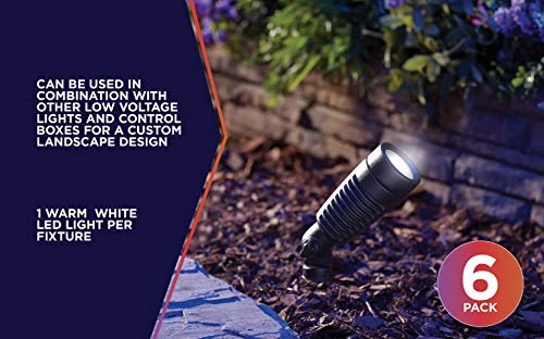 Moonrays 95536 1W Low Voltage LED Metal Spot Light Kit (6 Pack) Transformer, Connectors, 50 Feet Of Wire Black 5 Moonrays 95536 1W Low Voltage LED Metal Spot Light Kit (6 Pack) Transformer, Connectors, 50 Feet Of Wire Black - Image 5