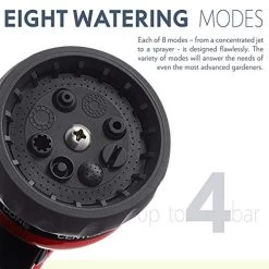 Nifty Grower Heavy-Duty Metal Garden Hose Nozzle – Water Hose Nozzle With 8 Adjustable Watering Patterns -Garden Supply Store 51Nbg 6rdHL