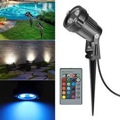 RGB Lawn Flood Light Stake, Ourleeme 2-in-1 Waterproof Outdoor Remote Controll Landscape Lighting Spotlight Wall Light… -Garden Supply Store 51NboYbSQTL