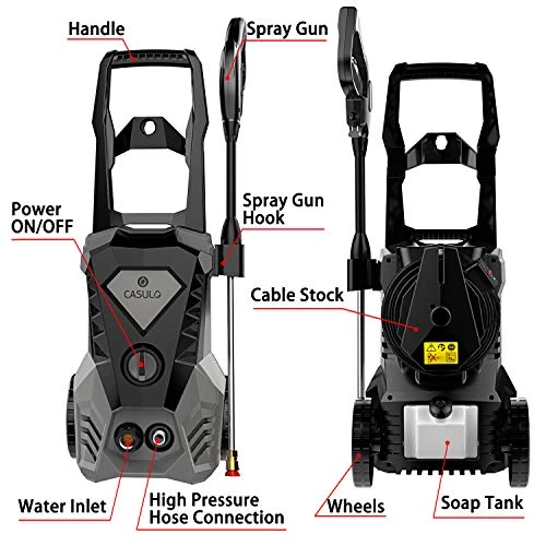 Electric Pressure Washer Electric Power Washer High Pressure Washer Cleaner Machine With Spray Gun, 5 Nozzles, Hose… 4 Electric Pressure Washer Electric Power Washer High Pressure Washer Cleaner Machine With Spray Gun, 5 Nozzles, Hose… - Image 4