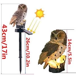 Uniprod LED Garden Lights – Solar Night Lights Owl Shape Solar-Powered Lawn Lamp – Waterproof, Energy Saving (Brown) -Garden Supply Store 51NvR6Y0IVL