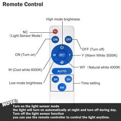 T-SUNUS Solar Pendant Light, 3 Colors Solar Shed Light With Remote Control 16.4Ft Cord Adjustable Large Solar Panel IP65… -Garden Supply Store 51O WT2B81zL