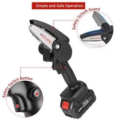 ABEDOE Mini Chainsaw Cordless Set 4-Inch 3000mAh 24V Max Electric Rechargeable Protable Chainsaw With A Safety Splash… -Garden Supply Store 51O0397e3mL