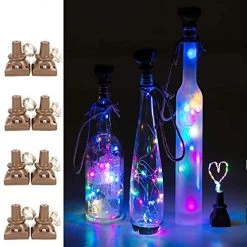 Upgraded 8 Pack Solar Powered Wine Bottle Lights 20 LED Colored Starry Cork Lights Fairy Cork String Craft Lights For…