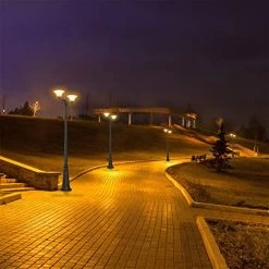 120W Solar Lamp Post Light Outdoor, 86″ Solar Powered Street Lights With 2-Head,Outdoor Solar Light For Front/Back Door, Street, Garden(with Pole) -Garden Supply Store 51P83htQbjL