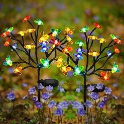 Solar Garden Lights Outdoor – Upgraded LED Solar Powered Light With 20 Bee, Solar Stake Lights Waterproof Colored Fairy…