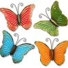 GIFTME 5 Metal Butterfly Wall Art Decor Set Of 4 Colorful Garden Wall Sculptures
