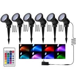 ZODIC Landscape Spotlights, 36 LED Waterproof Outdoor Lights Colorful Spot Light Long Distant Remote Control Garden…