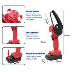 Mini Chainsaw Cordless Battery Powered Chainsaw With 2pcs Battery And 4pcs Chain 4 Inch Handheld Portable Lightweight… -Garden Supply Store 51Pc22BKOmUL