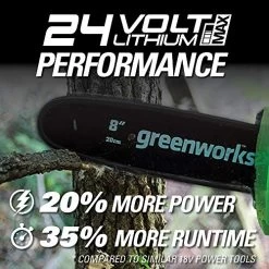 Greenworks 24V 8″ Pole Saw, Battery Not Included PS24B00 -Garden Supply Store 51PujafWSCL