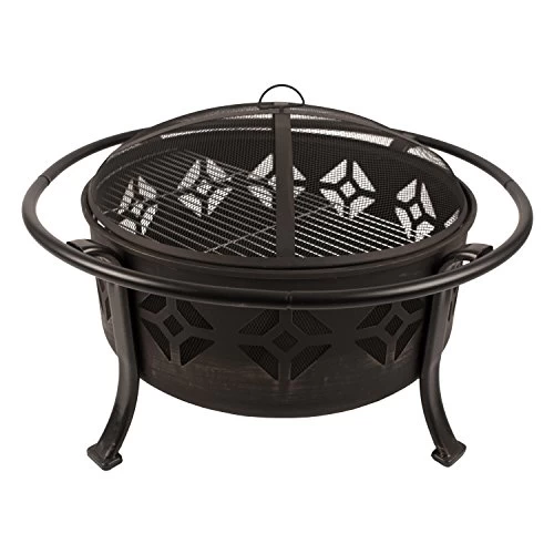 Pleasant Hearth Sunderland Deep Round Bowl Fire Pit, 36-Inch 1 Pleasant Hearth Sunderland Deep Round Bowl Fire Pit, 36-Inch