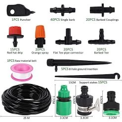 Bluecookies 140 In 1 Irrigation System Kit 82FT, DIY Patio Plant Drip Irrigation Watering Kit, Garden Underground… -Garden Supply Store 51QJXhlrm L