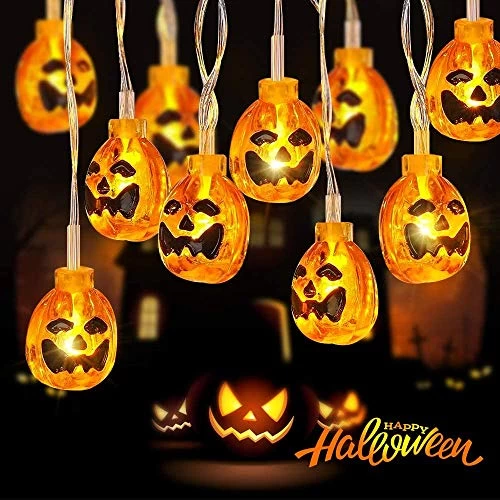 Quntis 11.5ft 20leds Halloween Pumpkin Lights, Battery Operated Jack-O-Lantern With 8 Modes &Memory Function, Waterproof… 1 Quntis 11.5ft 20leds Halloween Pumpkin Lights, Battery Operated Jack-O-Lantern With 8 Modes &Memory Function, Waterproof…