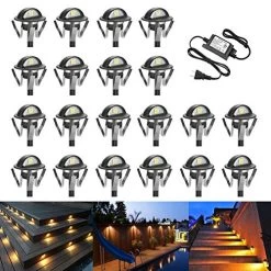 LED Deck Light Kits12V Low Voltage Waterproof IP65 Recessed LED Landscape Lighting With Transformer, Adapt For OutdoorâŠ