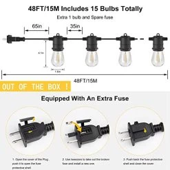 IMartine Outdoor Led String Lights RGB Patio Lights 48FT Waterproof Color Changing Dimmable Backyard Light 15+2… 11 IMartine Outdoor Led String Lights RGB Patio Lights 48FT Waterproof Color Changing Dimmable Backyard Light 15+2… -Garden Supply Store 51QcvikutJL