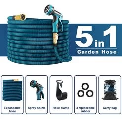 WHIMSWIT 100FT Garden Hose Expandable Hose, Flexible Water Hose With 10 Spray Nozzle, Car Wash Hose With Solid Brass… -Garden Supply Store 51Qxo9G d5L