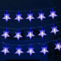 Twinkle Star 100 LED 49 FT Star String Lights, Plug In Fairy String Lights Waterproof, Extendable For Indoor, Outdoor…