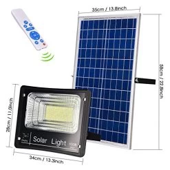 100W Solar Powered Street Flood Lights 196 Leds 5000 Lumens Outdoor Waterproof IP67 With Remote Control Security… -Garden Supply Store 51S8DWmdN3L