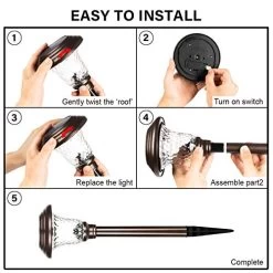 GIGALUMI Solar Garden Lights 8 Pack, Super Bright Solar Pathway Lights, Glass Stainless Steel Solar Lights Outdoor… -Garden Supply Store 51SY1uZLveL