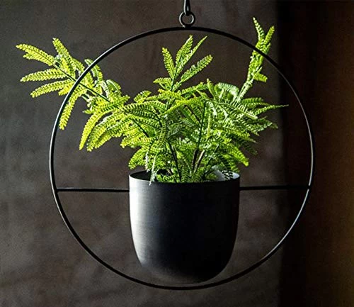 RISEON Boho Black Metal Plant Hanger,Metal Wall And Ceiling Hanging Planter, Modern Planter, Mid Century Flower Pot… 3 RISEON Boho Black Metal Plant Hanger,Metal Wall And Ceiling Hanging Planter, Modern Planter, Mid Century Flower Pot… - Image 3