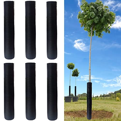 Corrugated Tree Guards, 6Pcs Tree Trunk Protectors Guard Tube Wraps To Protect Bark 15.7-Inch Long, 2-Inch Diameter, Tree Saplings Plants Protectors From Deer,Rodents, Mowers,Trimmers (Black) 1 Corrugated Tree Guards, 6Pcs Tree Trunk Protectors Guard Tube Wraps To Protect Bark 15.7-Inch Long, 2-Inch Diameter, Tree Saplings Plants Protectors From Deer,Rodents, Mowers,Trimmers (Black)
