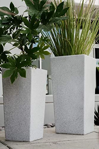 Canary Products PL2915GR Xbrand Modern Nested Grey Square Flower Pot Planter, 29 Inch & 24 Inch Tall 5 Canary Products PL2915GR Xbrand Modern Nested Grey Square Flower Pot Planter, 29 Inch & 24 Inch Tall - Image 5