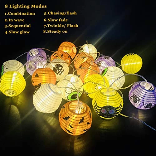 Mixed Color Lanterns Halloween String Lights, 20 LED Battery Powered Pumpkin String Lights Detachable 3D Jack O Lantern… 3 Mixed Color Lanterns Halloween String Lights, 20 LED Battery Powered Pumpkin String Lights Detachable 3D Jack O Lantern… - Image 3