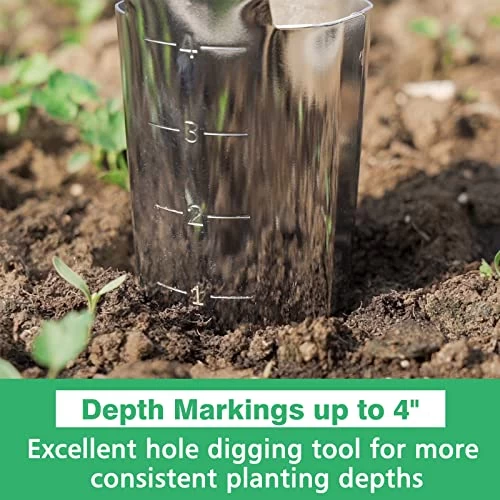 Berry&Bird Garden Bulb Planter With 4 Inches Depth Mark, Stainless Steel Gardening Bulb Transplanter Tool With Short… 6 Berry&Bird Garden Bulb Planter With 4 Inches Depth Mark, Stainless Steel Gardening Bulb Transplanter Tool With Short… - Image 6