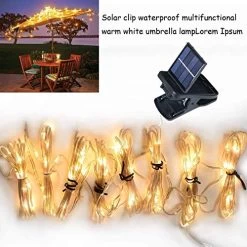 ZNYCYE Patio Umbrella Lights, Solar Powered String Lights With Clip, Multi Mode 112LED Outdoor Waterproof, Umbrella Pole… -Garden Supply Store 51ToiKOzCYL