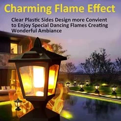 Solar Post Light,Outdoor Post Cap Light Flickering Flame Light For Fence, 4 X 4 LED Waterproof Deck Lamp Post Top Solar… -Garden Supply Store 51TvzVDBrXL