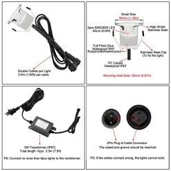 QACA Low Voltage LED Deck Lighting Kit Stainless Steel Waterproof Outdoor Landscape Garden Yard Patio Step Decoration… -Garden Supply Store 51Tx8tYl22BL