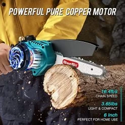 6-inch Cordless Mini Chainsaw, Seesii Handheld Electric Chain Saw With Auto-Oil System 2 Batteries For Wood Cutting… -Garden Supply Store 51Tz0Sm3yJL