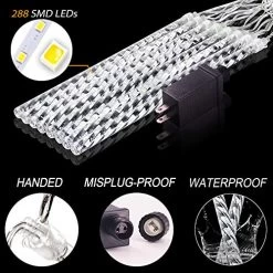 OMGAI 30cm 8 Tubes 288 LED Meteor Shower Rain Lights,Drop/Icicle Snow Falling Raindrop Cascading Lights For Wedding… -Garden Supply Store 51UcRsUyHzL