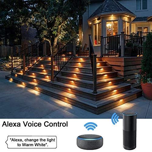 QACA Smart LED Deck Lights Kit WiFi Controlled Color Changeable, Φ1.38“ Outdoor IP67 Waterproof Low Voltage Step Lights… 2 QACA Smart LED Deck Lights Kit WiFi Controlled Color Changeable, Φ1.38“ Outdoor IP67 Waterproof Low Voltage Step Lights… - Image 2