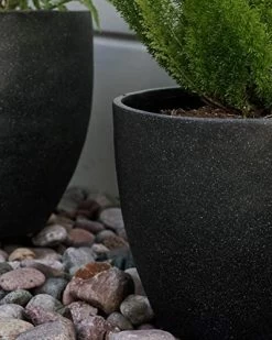 Canary Products PL1515BK Xbrand Modern Nested Black Round Flower Pot Planter, 14 Inch & 12 Inch Tall 11 Canary Products PL1515BK Xbrand Modern Nested Black Round Flower Pot Planter, 14 Inch & 12 Inch Tall -Garden Supply Store 51W2B9VQNAFL