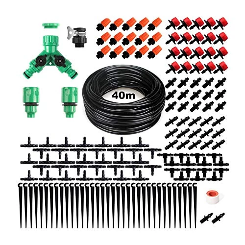 Drip Irrigation Kit, 132ft/40M Garden Drip Irrigation System, 164PCS Adjustable Automatic Micro Watering System, 1/4… 1 Drip Irrigation Kit, 132ft/40M Garden Drip Irrigation System, 164PCS Adjustable Automatic Micro Watering System, 1/4…
