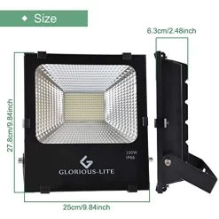 GLORIOUS-LITE 100W LED Flood Light, 8000lm Super Bright Work Lighting, 6500K White Light, IP66 Waterproof Outdoor… -Garden Supply Store 51WW5rH1d8L
