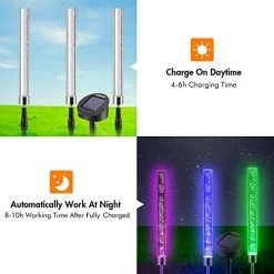 Upgraded Garden Solar Lights Outdoor Solar Acrylic Bubble RGB Color Changing Solar Powered Garden Stake Lights For… -Garden Supply Store 51Wu16VuPUL