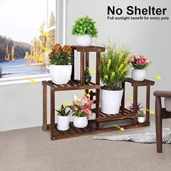 FOLDIFY Pine Wood Plant Stand Indoor Outdoor Multiple Flower Pot Holder Shelf Rack Higher And Lower Planter Display… -Garden Supply Store 51X 047DZGL